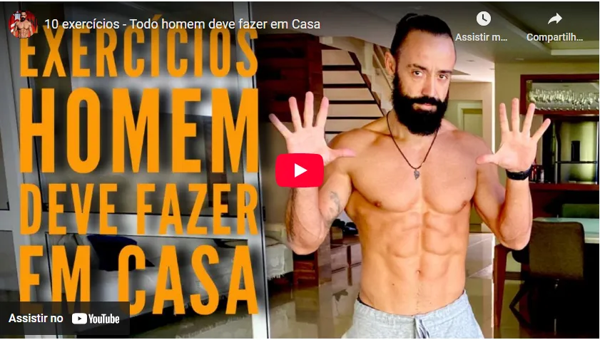 Exemplo de um canal no Youtube focado em exercícios
